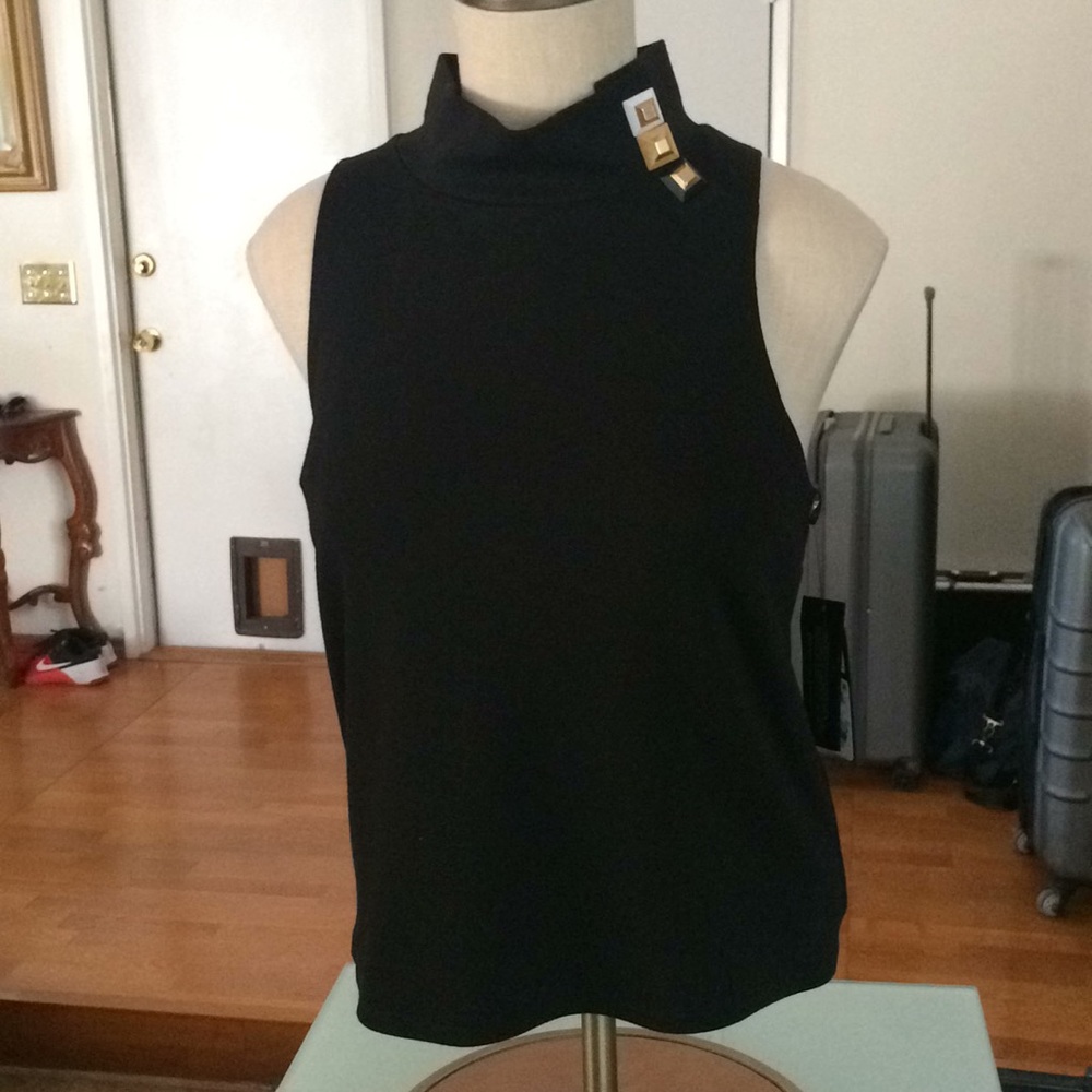 NWT GUESS HIGH NECK CROP TOP WITH EMBELLISHMENTS